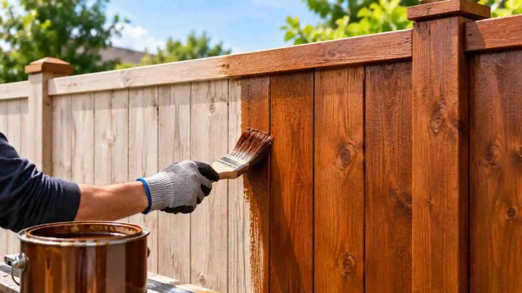 Timber Fence Staining